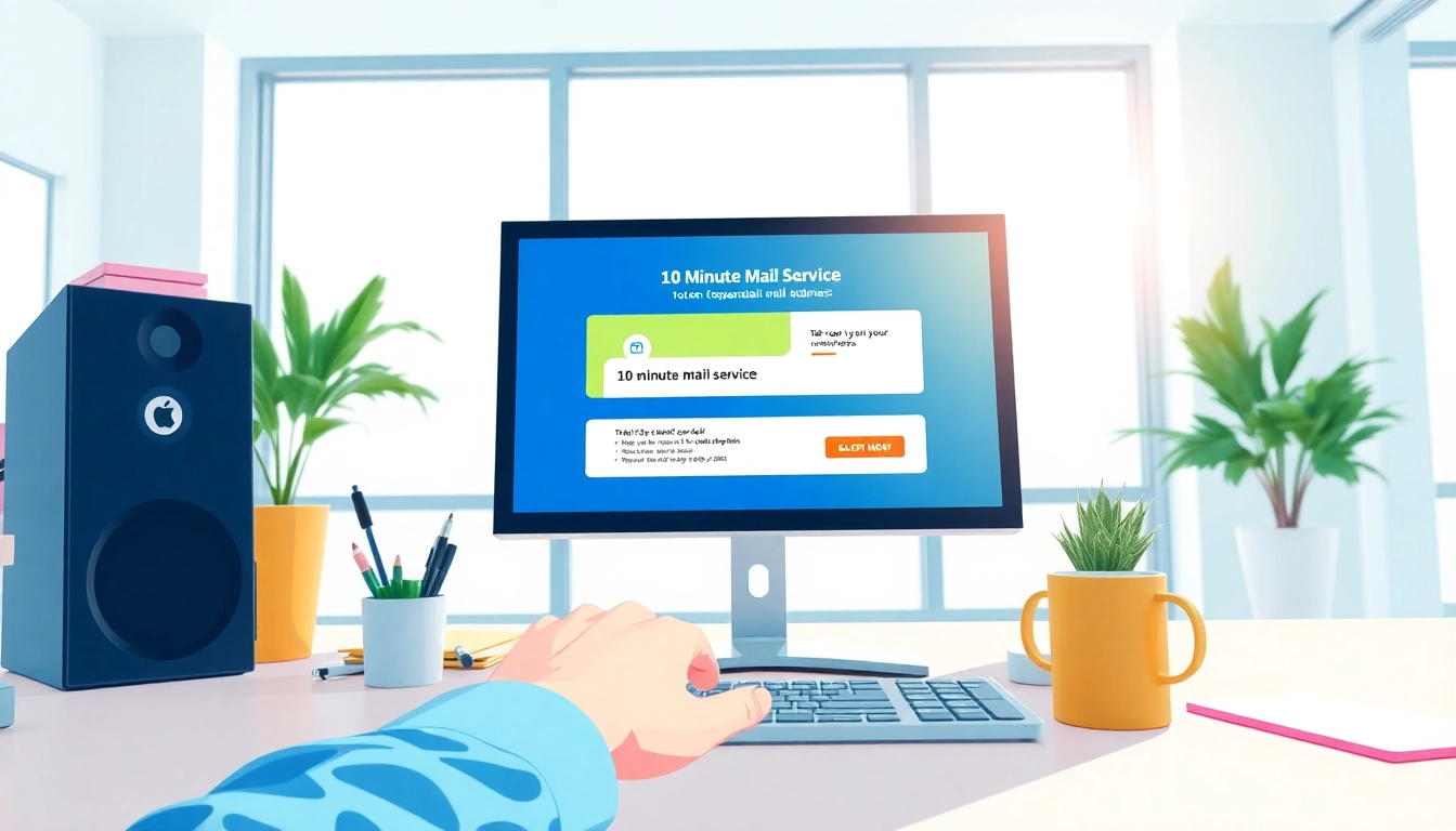 Generate a 10 minute mail quickly with an easy-to-use interface on a computer screen.
