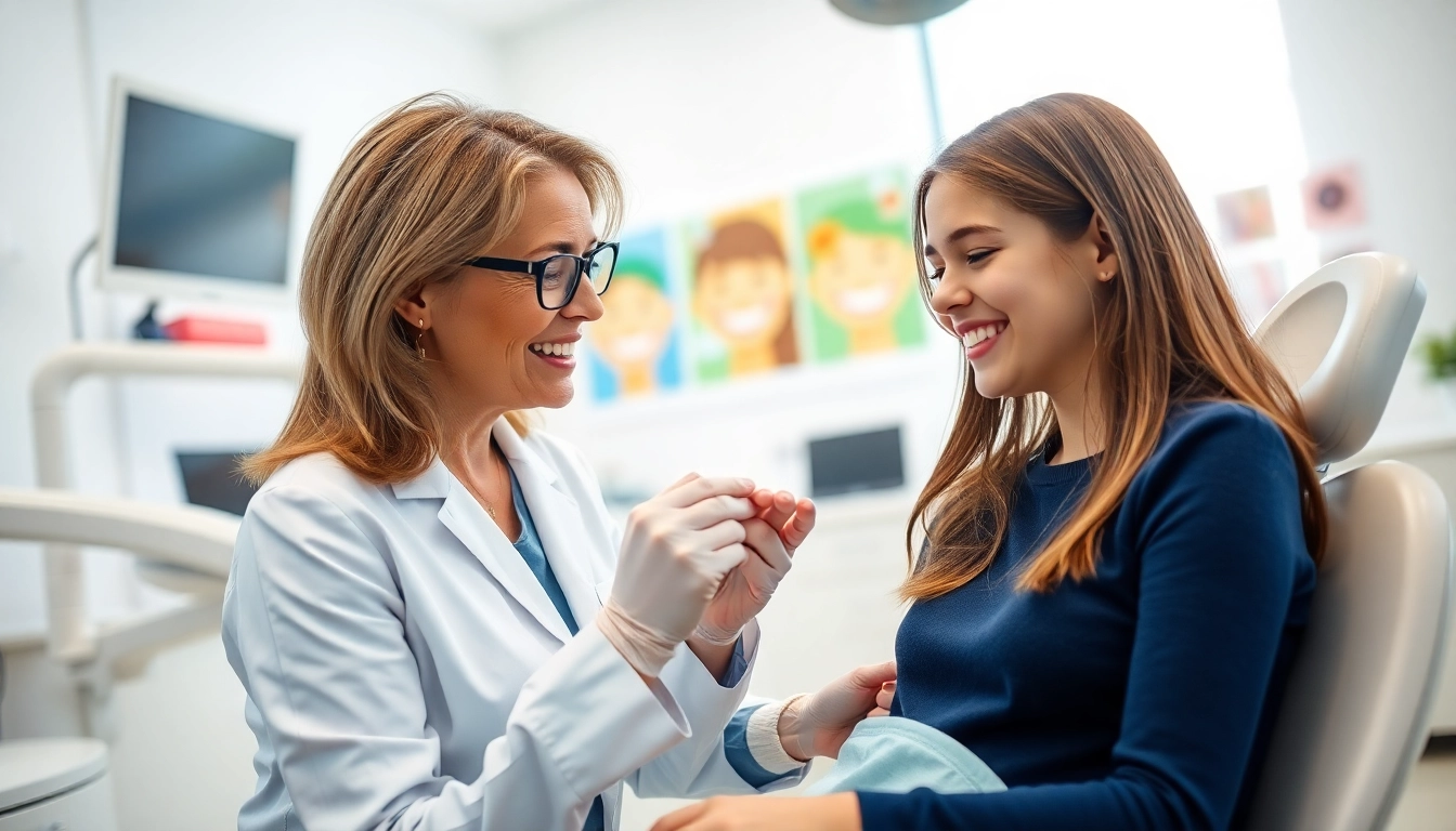 Orthodontist Myrtle Beach providing consultation to a teen in a friendly office.