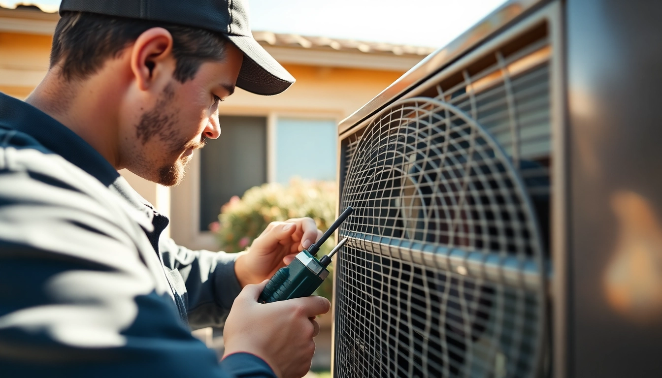 Expert technician conducting ac repair phoenix az at a residential property, showcasing quality service.